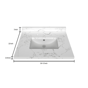 Stock Top 2 CM Carrara White 30.5 In W x 22 In D - Bathroom Vanities Outlet