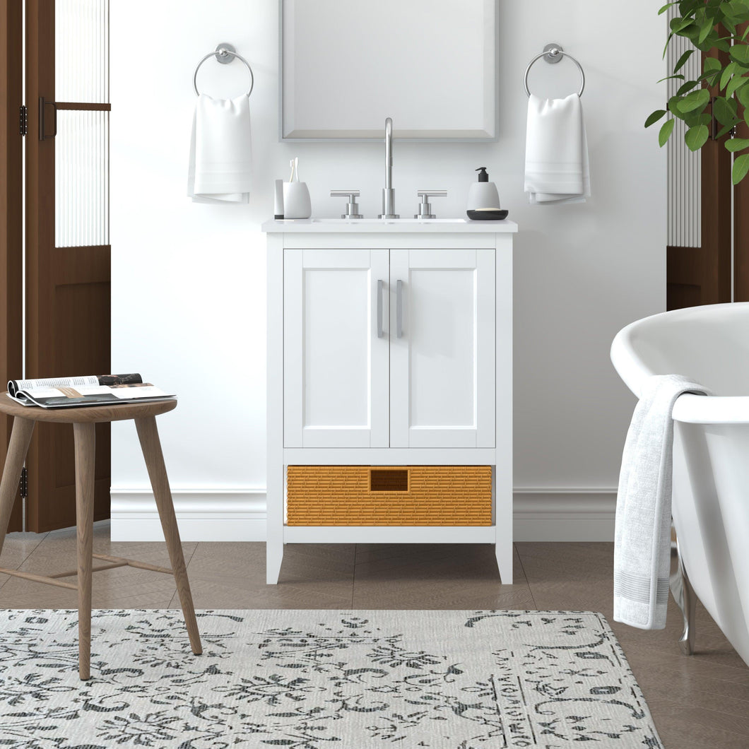 Nearmé New York 23.5 Inch Bathroom Vanity in White- Cabinet Only - Bathroom Vanities Outlet