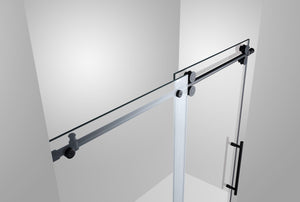 Sofi 60 in. x 79 in. Frameless Rolling Shower Door in Black - Bathroom Vanities Outlet