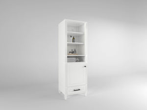 Windsor All Wood Linen Tower in Bright White - Bathroom Vanities Outlet