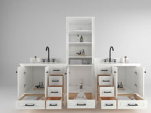 Load image into Gallery viewer, Windsor 96 inch All Wood Vanity in White - Cabinet Only - Bathroom Vanities Outlet