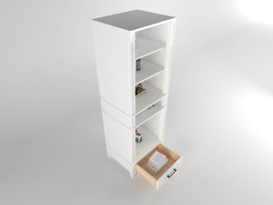 Windsor All Wood Linen Tower in Bright White - Bathroom Vanities Outlet