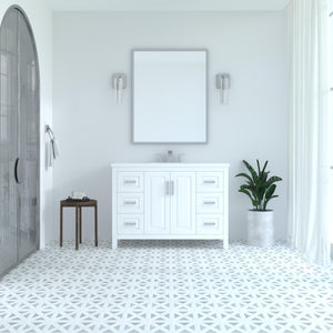 Kennesaw 47.5 inch Bathroom Vanity in White- Cabinet Only - Bathroom Vanities Outlet