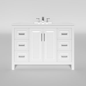 Kennesaw 47.5 inch Bathroom Vanity in White- Cabinet Only - Bathroom Vanities Outlet