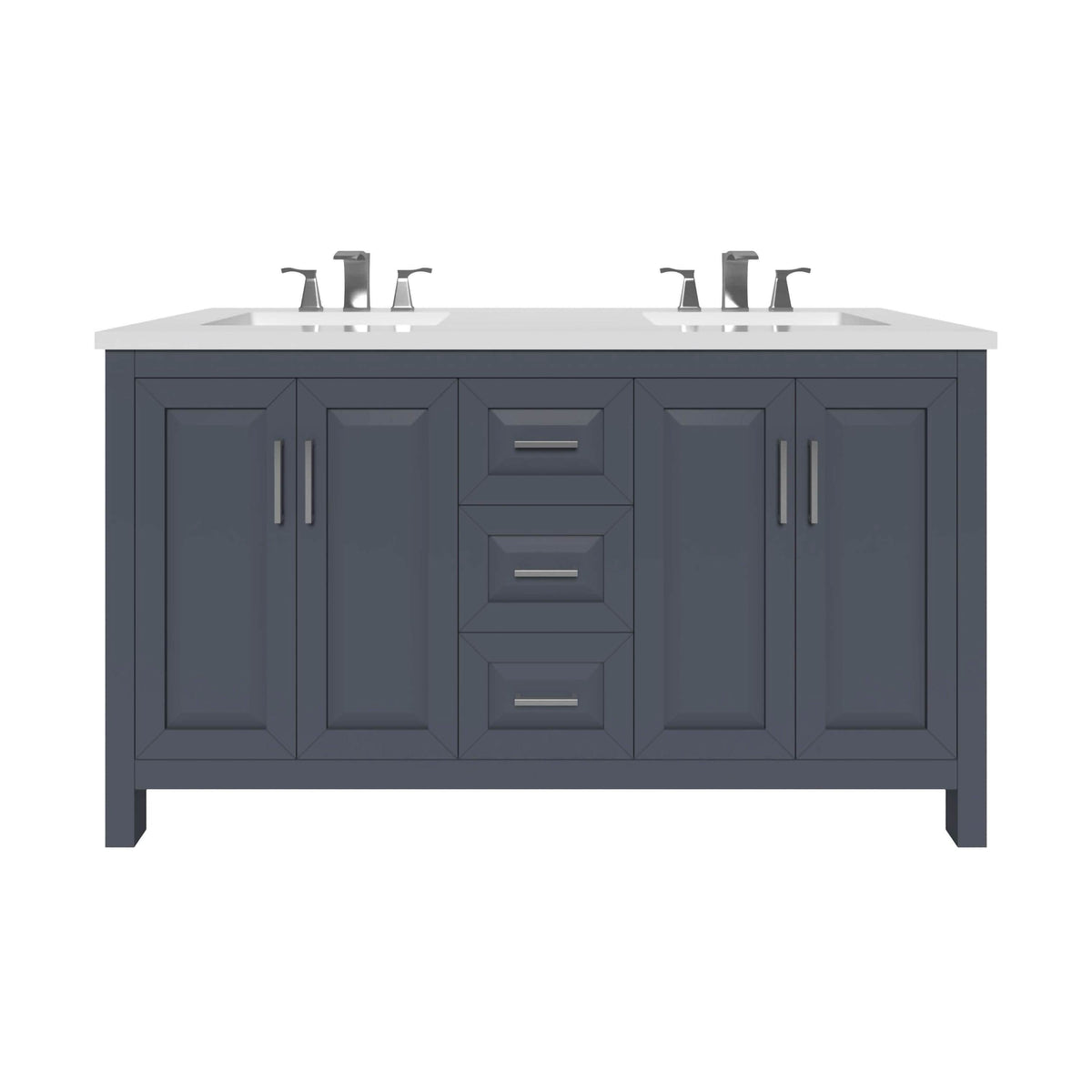 Kennesaw 59.5 inch Double Bathroom Vanity in Charcoal Only