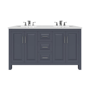 Kennesaw 59.5 inch Double Bathroom Vanity in Charcoal- Cabinet Only - Bathroom Vanities Outlet