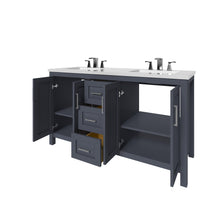 Load image into Gallery viewer, Kennesaw 59.5 inch Double Bathroom Vanity in Charcoal- Cabinet Only - Bathroom Vanities Outlet