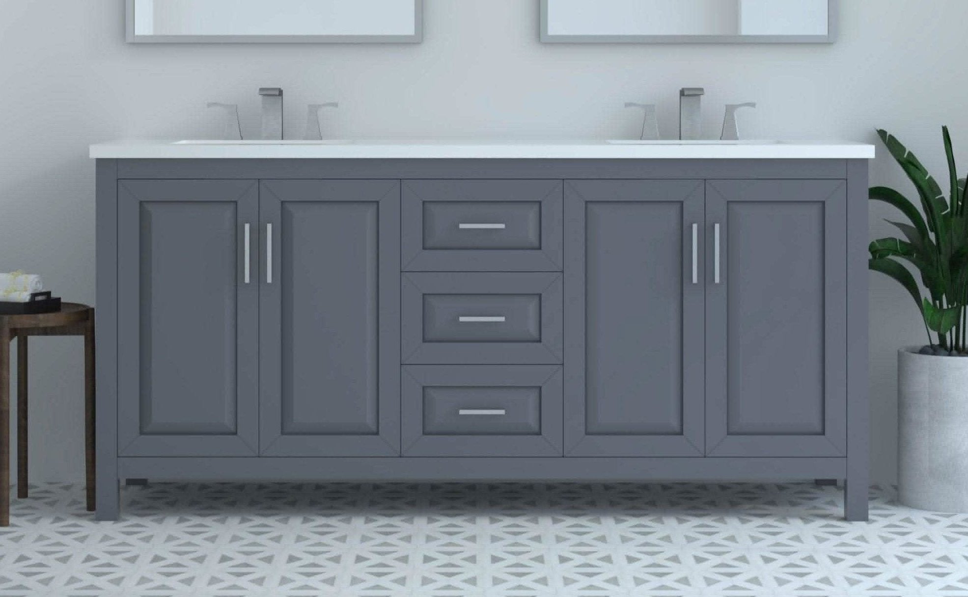 Kennesaw 71.5 inch Double Bathroom Vanity in Charcoal Only