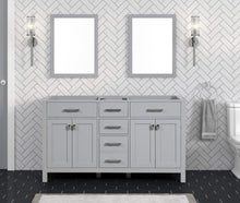 Load image into Gallery viewer, London 59.5 Inch- Double Bathroom Vanity in Metal Gray - Bathroom Vanities Outlet