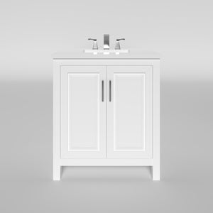 Kennesaw 29.5 inch Bathroom Vanity in White- Cabinet Only - Bathroom Vanities Outlet