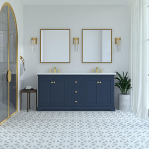 Marietta 71.5 inch Double Bathroom Vanity in Blue- Cabinet Only - Bathroom Vanities Outlet