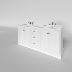Marietta 71.5 inch Double Bathroom Vanity in White- Cabinet Only - Bathroom Vanities Outlet