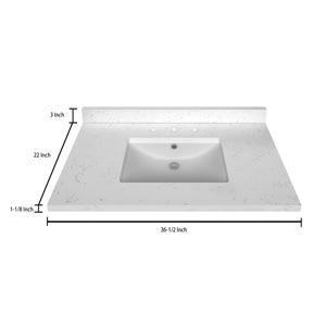 Stock Top 3 CM Carrara White Quartz 36.5 In W x 22 In D - Bathroom Vanities Outlet