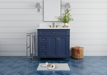 Load image into Gallery viewer, Kensington 35.5 Left Drawers in All Wood Vanity in Navy Blue - Cabinet Only