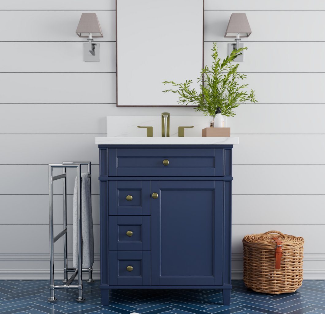 Kensington 36 inch vanity in navy blue renovate for less atlanta