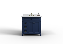 Load image into Gallery viewer, Kensington 35.5 Left Drawers in All Wood Vanity in Navy Blue - Cabinet Only