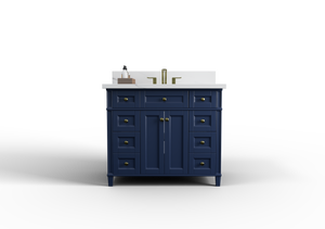 Kensington 41.5 in All Wood Vanity in Navy Blue - Cabinet Only