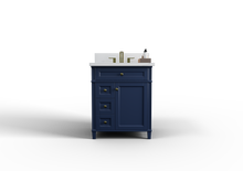 Load image into Gallery viewer, Kensington 29.5 Left Drawers in All Wood Vanity in Navy Blue - Cabinet Only