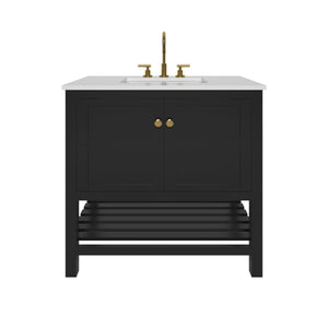 Nearmé Dallas 35.5 Inch Bathroom Vanity in Black- Cabinet Only - Bathroom Vanities Outlet