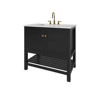 Nearmé Dallas 35.5 Inch Bathroom Vanity in Black- Cabinet Only - Bathroom Vanities Outlet