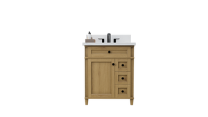 Kensington 29.5 Right Drawers in All Wood Vanity in Desert Oak - Cabinet Only