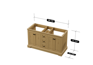 Marietta 59.5 inch Double Bathroom Vanity in Desert Oak - Cabinet Only