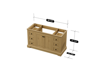 Marietta 59.5 inch Single Bathroom Vanity in Desert Oak - Cabinet Only