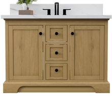 Load image into Gallery viewer, Marietta 48 inch bathroom all wood Oak vanity in white Renovate for Less Atlanta Bathroom Vanity Outlet Solid wood frame