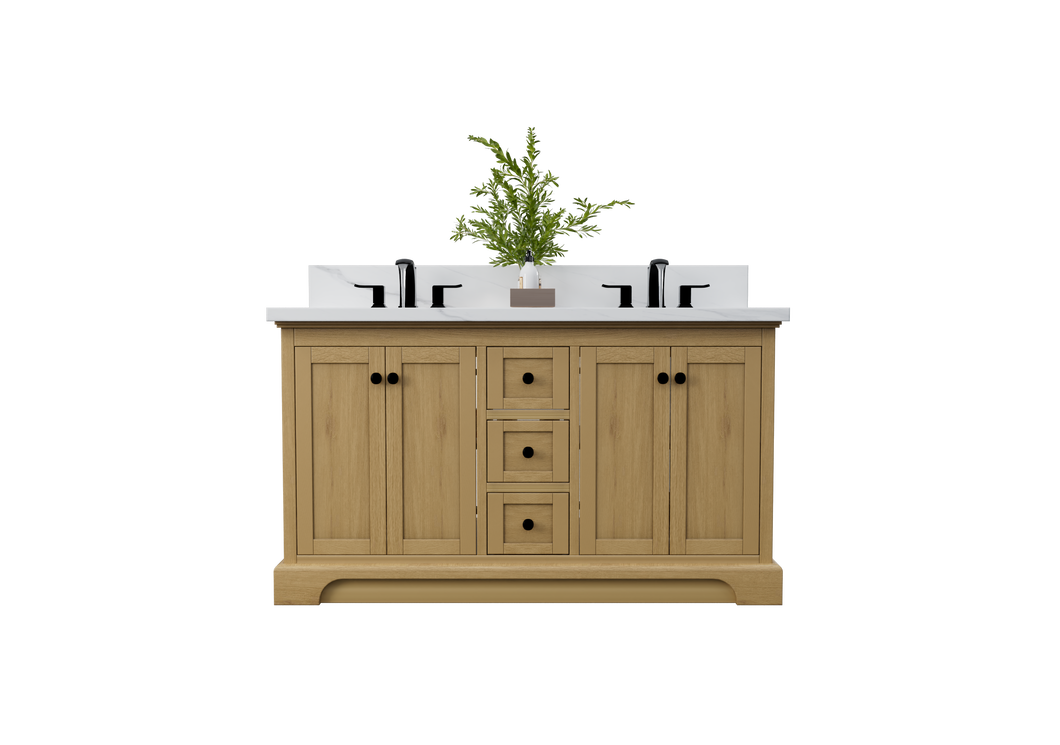 Marietta 60 Double Bath Vanity Solid Wood Oak Renovate for Less Atlanta Roswell Marietta Norcross