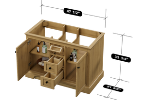 Marietta 47.5 inch Single or Double Bathroom Vanity in Desert Oak - Cabinet Only