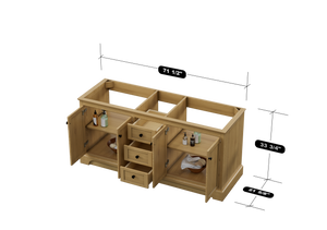 Marietta 71.5 inch Double Bathroom Vanity in Desert Oak - Cabinet Only