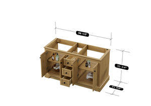 Marietta 59.5 inch Double Bathroom Vanity in Desert Oak - Cabinet Only