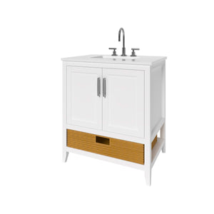 Nearmé New York 29.5 Inch Bathroom Vanity in White- Cabinet Only - Bathroom Vanities Outlet