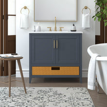 Load image into Gallery viewer, Nearmé New York 35.5 Inch Bathroom Vanity in Blue- Cabinet Only - Bathroom Vanities Outlet