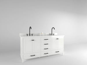 Windsor 72 in All Wood Vanity in White - Cabinet Only
