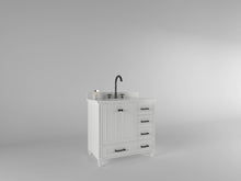 Load image into Gallery viewer, Windsor 36 Right Drawers in All Wood Vanity in Bright White - Cabinet Only