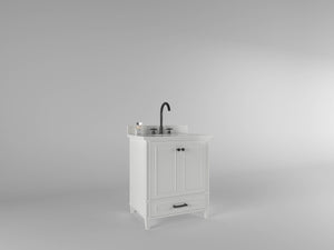 Windsor 29.5 in All Wood Vanity in Bright White - Cabinet Only - Bathroom Vanities Outlet
