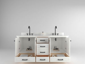 Windsor 72 in All Wood Vanity in White - Cabinet Only