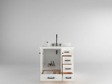 Load image into Gallery viewer, Windsor 36 Right Drawers in All Wood Vanity in Bright White - Cabinet Only