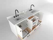 Load image into Gallery viewer, Windsor 72 in All Wood Vanity in White - Cabinet Only