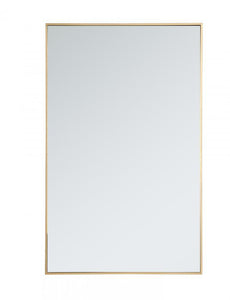 Elegant Decor Metal frame rectangle mirror 30 inch in Brass Elegant Decor