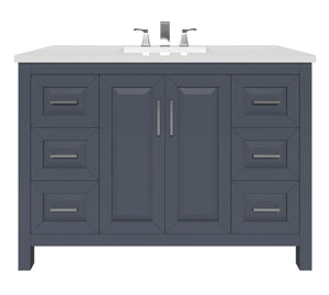 Kennesaw 47.5 inch Bathroom Vanity in Charcoal- Cabinet Only - Bathroom Vanities Outlet