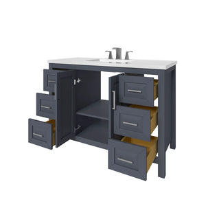 Kennesaw 47.5 inch Bathroom Vanity in Charcoal- Cabinet Only - Bathroom Vanities Outlet