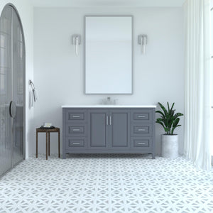 Kennesaw 59.5 inch Single Bathroom Vanity in Charcoal- Cabinet Only - Bathroom Vanities Outlet
