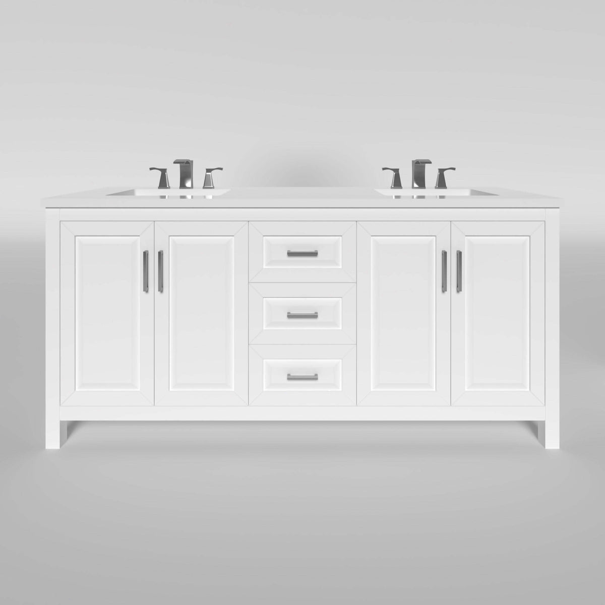 Kennesaw 71.5 inch Double Bathroom Vanity in White Only
