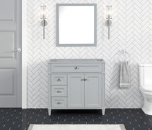 Load image into Gallery viewer, Kensington 36 Left in Solid Wood Vanity in Metal Gray - Cabinet Only Ethan Roth