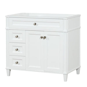 Kensington 35.5 Left Drawers in All Wood Vanity in Bright White - Cabinet Only - Bathroom Vanities Outlet