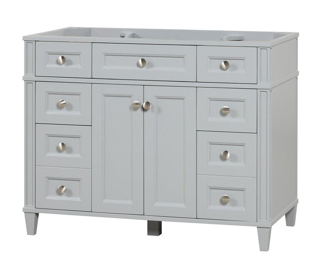 Kensington 42 in Solid Wood Vanity in Metal Gray - Cabinet Only Ethan Roth