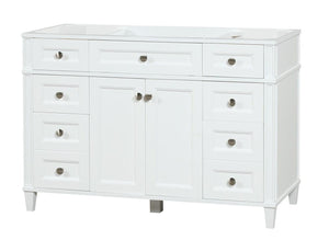 Kensington 48 in Solid Wood Vanity in Bright White - Cabinet Only Ethan Roth