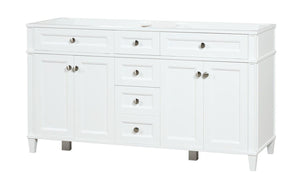 Kensington 60 Double in Solid Wood Vanity in Bright White - Cabinet Only Ethan Roth
